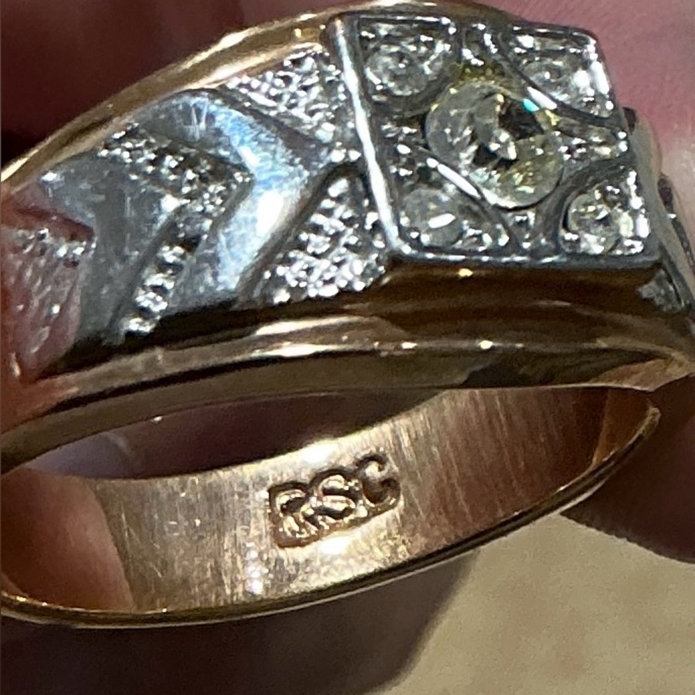 Gold And Silver Geometric Ring - image 3